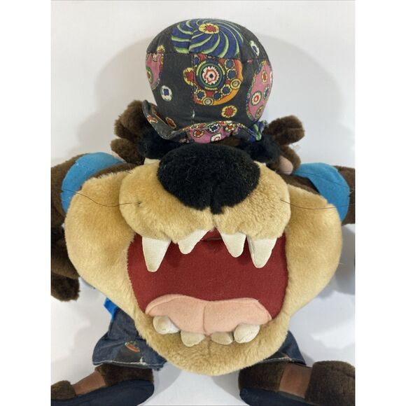 Vtg Looney Tunes 16” Hippie Tazmanian Devil Plush Stuffed Animal Ace 1990s Read - Picture 2 of 9